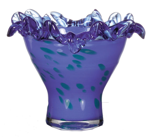 Lazulite Pleat Blue Glass Bowl
