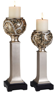 Silver Vine Candleholder Set