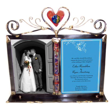 5x7 double wedding picture frame with heart