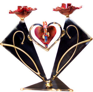 Gary Rosenthal Double Triangle Wedding Candleholder