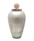 17" Silver Vase w/ Blush Knob