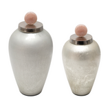 21" Silver Vase w/ Blush Knob