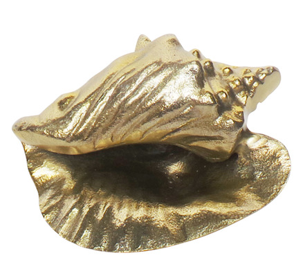 Gold Metal Conch Shell Sculpture