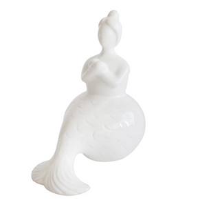 White Ceramic Mermaid Figurine