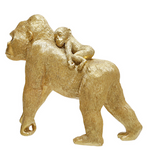 Gold Gorilla w/ Baby Figurine