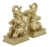Gold Elephant Bookends