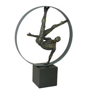 Bronze Gymnast Circle Sculpture