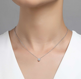 solitaire pendant on neck