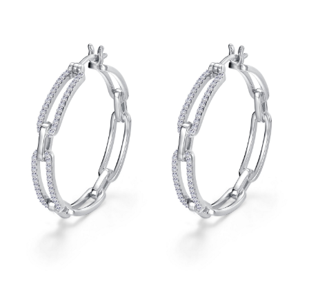 sterling silver paperclip hoops