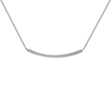 sterling silver curved bar necklace