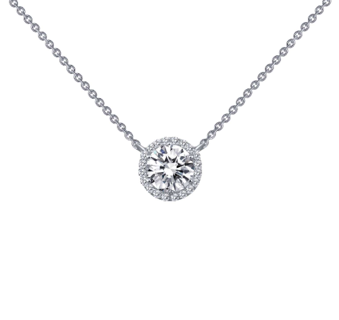 sterling silver halo necklace