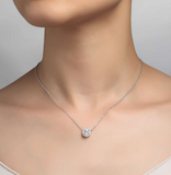 sterling silver halo necklace