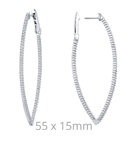 sterling silver inside out marquise hoop earrings